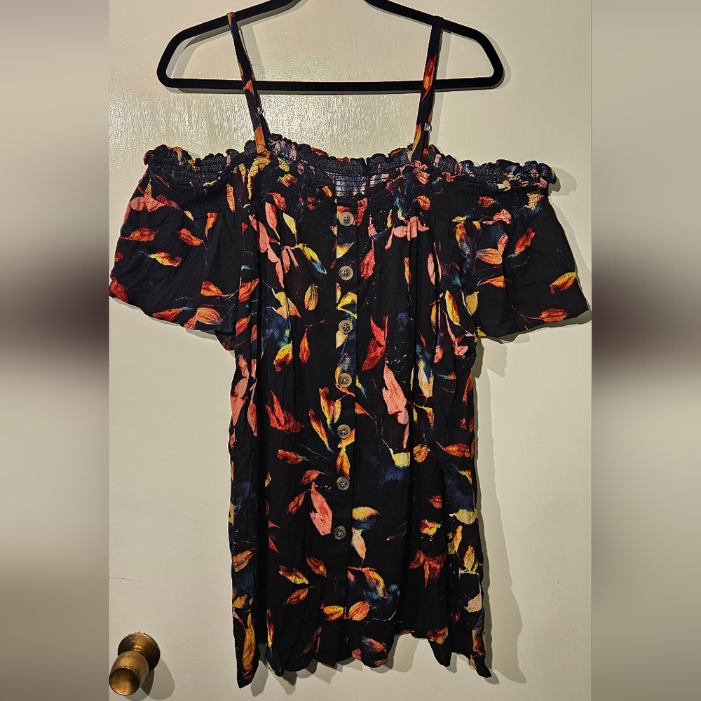Torrid Floral Smocked Off-Shoulder Blouse Size 2X (18/20)